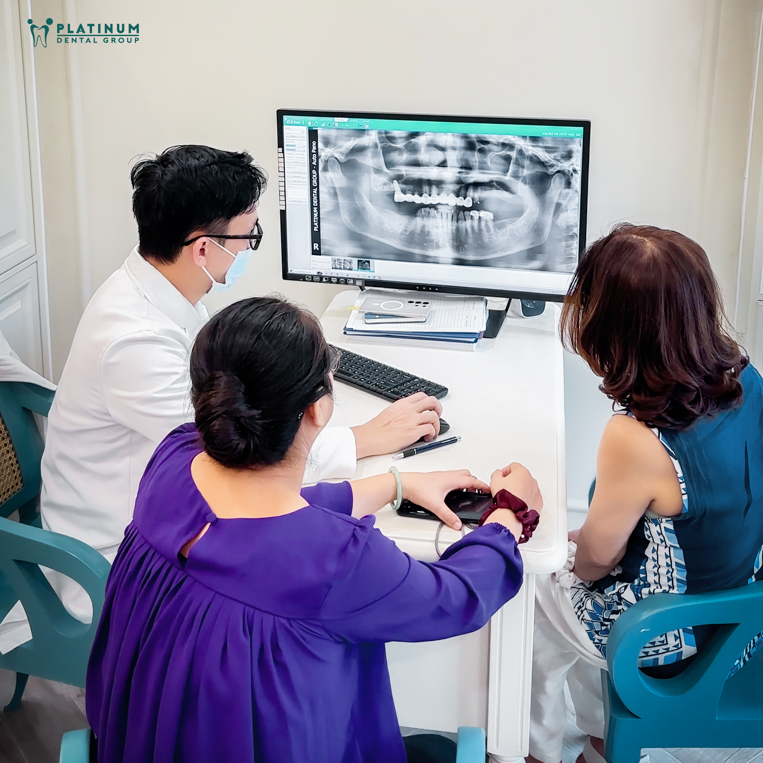 The doctor is discussing a detailed treatment plan with the patient