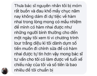 Tin nhắn của cô Thoa ngày đầu gặp bác sĩ Tùng.