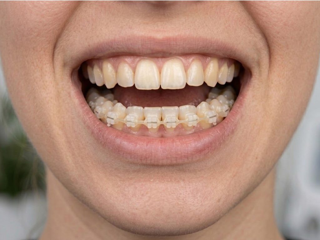 Niềng răng mắc cài sứ có phần mắc cài được làm từ vật liệu sứ có màu gần giống răng tự nhiên