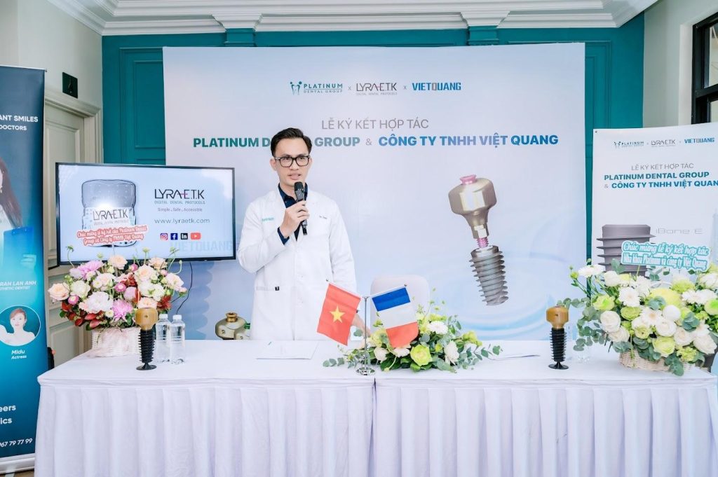 "We believe that superior materials are the foundation, the team's expertise is the heart, and the patient's perfect outcome is the ultimate goal." - MSc. Dr. Duong Minh Tung, Maxillofacial Surgeon and Implant Specialist at Platinum Dental Group.